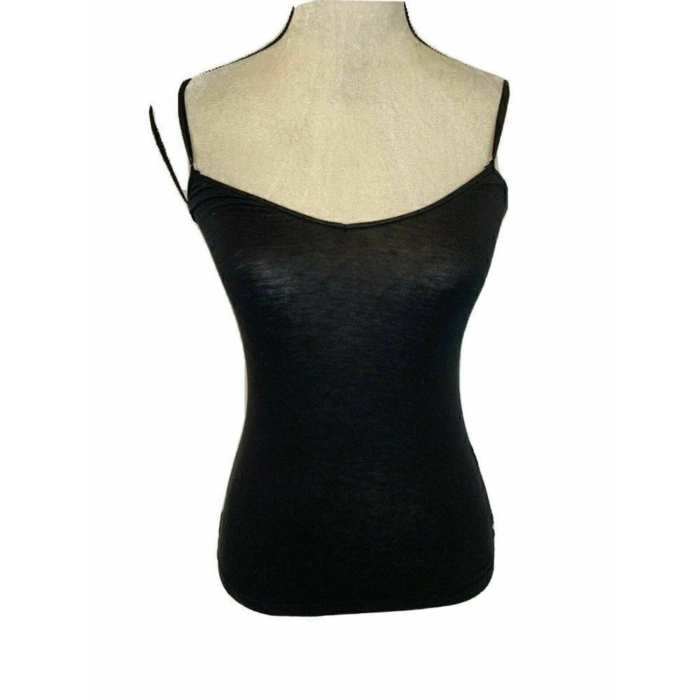 Theory Womens Solid Black V Neck Cami Tank Top P Small